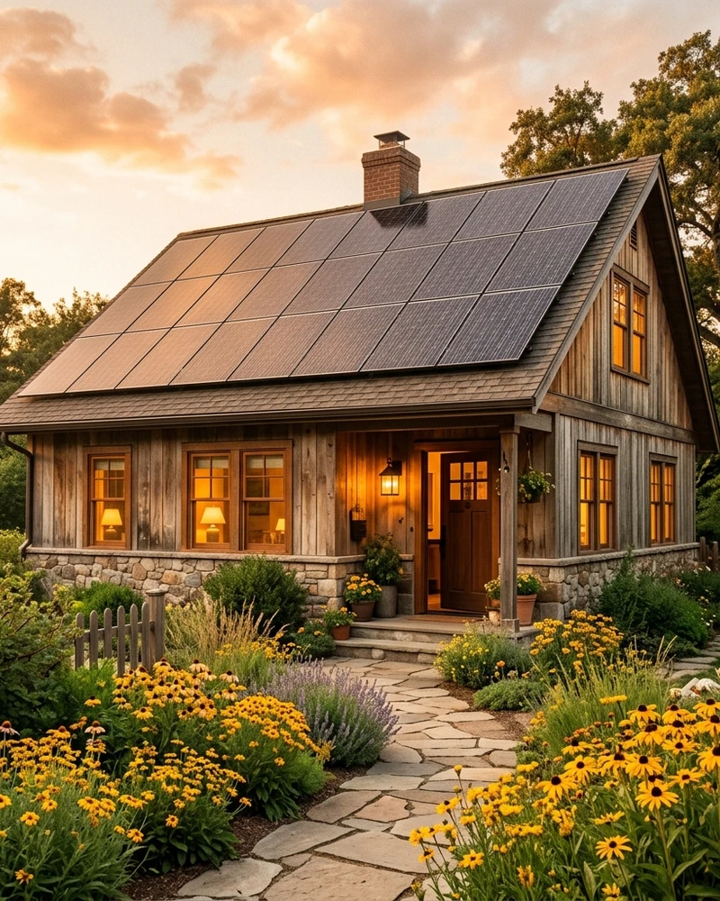 House with solar roof